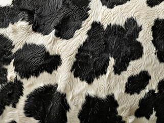 Poster - black and white cow skin pattern background, close up, top view