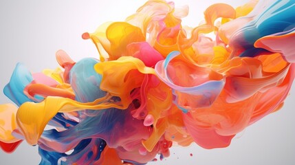 Wall Mural - Bright, fluid motion creating abstract shapes