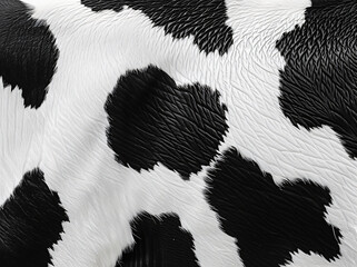 Poster - black and white cow skin pattern background, close up, top view