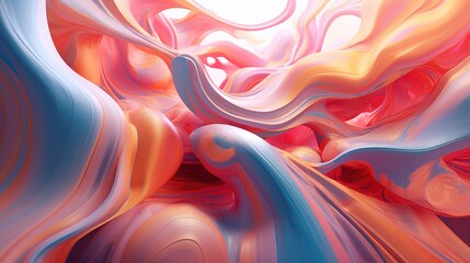 Wall Mural - Bright, fluid motion creating abstract shapes