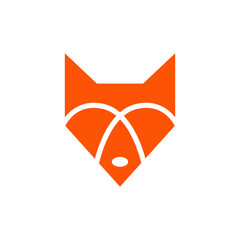 Wall Mural - head fox geometric flat logo design vector