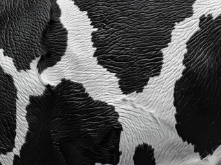 Poster - Black and white cow skin pattern, close-up, high resolution,