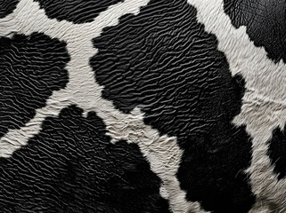 Poster - Black and white cow skin pattern, close-up, high resolution,