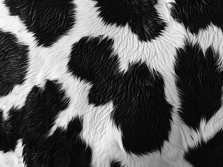 Poster - Black and white cow skin pattern, close-up, high resolution,
