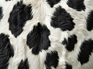 Poster - black and white cow skin pattern, top view, close up