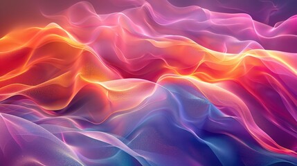 Wall Mural - Flowing, wavy shapes with a spectrum of bright colors