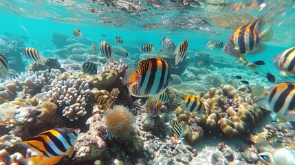 Canvas Print - Coral Reefs Full of Tropical Fish