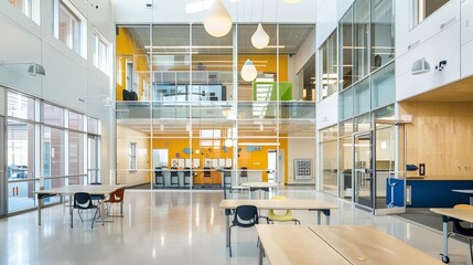 Poster - The integration of technology hubs and STEM labs in modern school building architecture