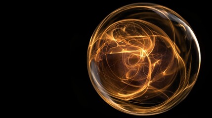 Poster - A glowing sphere of light and energy pulses within a dark, empty space. The swirling patterns of light suggest a powerful and mystical force