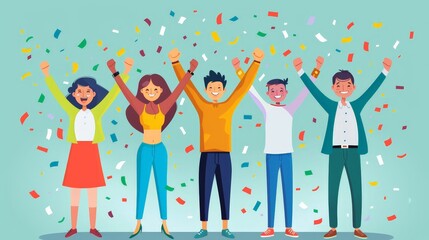 Poster - Write about the celebration of milestones and achievements within an office team.