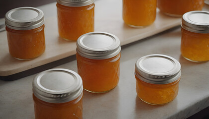 orange marmalade on a counter