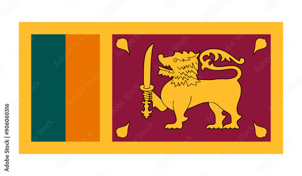 Flag of Sri Lanka Stock Vector | Adobe Stock