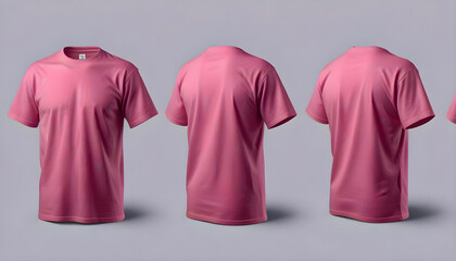 Canvas Print - Pink tshirt collection mockup front back side 23