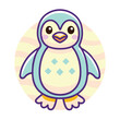 © Design Adelsa - Cartoon illustration of a cute blue penguin with yellow feet
