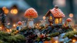 © songwut - Mushroom village celebration, festive activities, community spirit