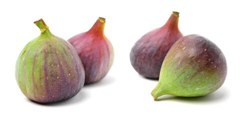 Wall Mural - Ripe figs on a white background