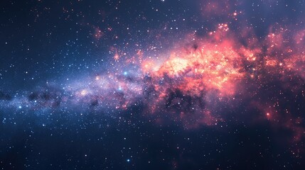 Poster - Mystical Milky Way galaxy and starry night astronomy background for design