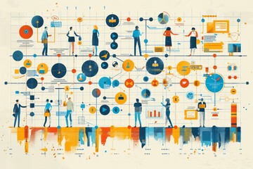 Aufkleber - Business Network Illustration.