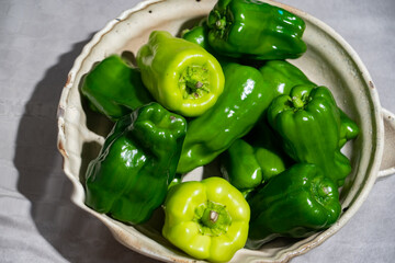 Wall Mural - Green peppers.
Image of fresh green peppers.
