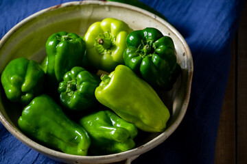 Wall Mural - Green peppers.
Image of fresh green peppers.
