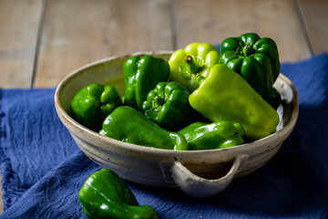 Wall Mural - Green peppers.
Image of fresh green peppers.
