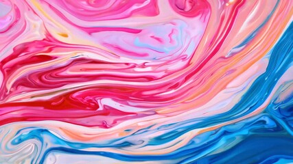 Wall Mural - Colorful abstract fluid art painting with swirls