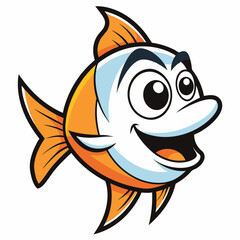 Wall Mural - funny cartoon fish logo icon vector illustration