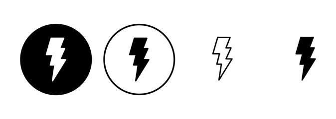 Sticker - Lightning icon set. electric icon vector. power icon. energy sign