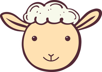 Cute sheep clipart design illustration