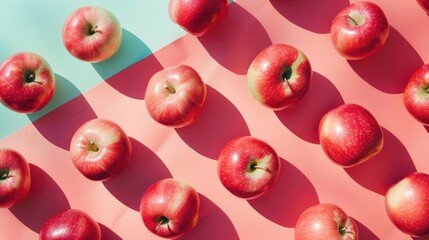 Aufkleber - Arranging Apples on Colored Background for Display