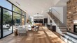 © mon - Modern home interior with open floor plan and sleek finishes