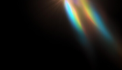 Wall Mural - prism light leak texture for photo overlay and effect. lens flare in abstract background. bokeh effe