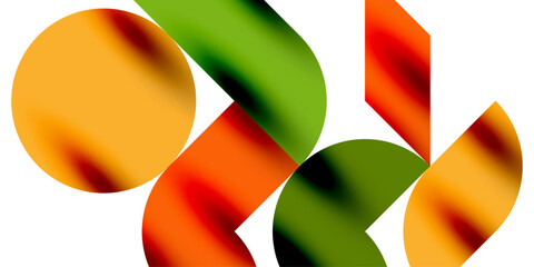 Poster - Tech minimal circular shapes geometric art. Vector modern circles
