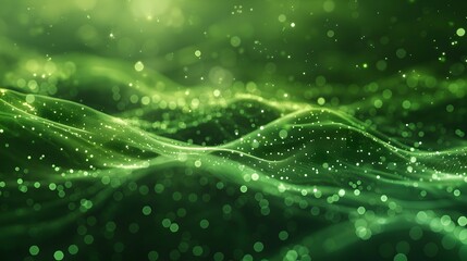 Aufkleber - mesmerizing neon green glowing particles abstract background for health and product concepts