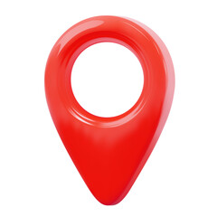 Fototapete - 3d red map location pointer. Pin code icon of the geolocation map.  Stock vector illustration on isolated background.