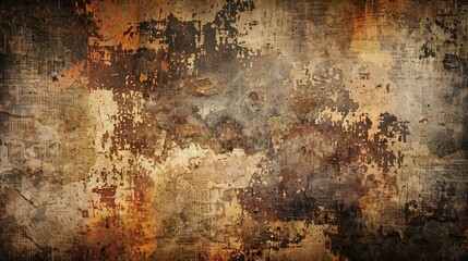 Poster - Vintage backdrop with abstract grunge wall texture for text