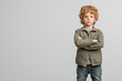 © dan - Confident expression model shoot, child confidence strong stance clean background positive attitude, generated ai