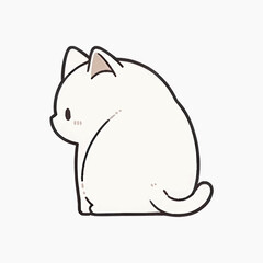 Sticker - Cute cartoon cat illustration