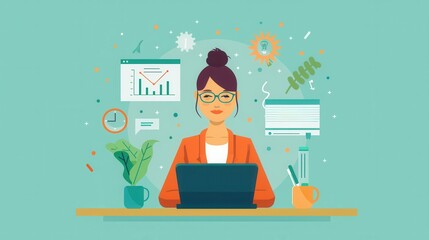 Poster - Financial literacy, educational workshop on finance, flat design illustration