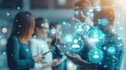 Poster - Group chat on a digital collaboration platform, dynamic and real-time communication.