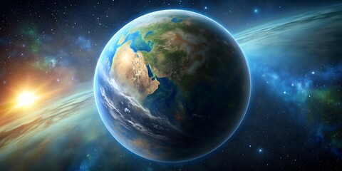 Wall Mural - a tidal locked planet that was habitable Generative AI