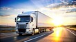 © NHA Studio - Logistics Truck Traveling on Open Road