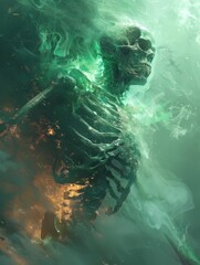 Wall Mural - evil skeleton necromancer