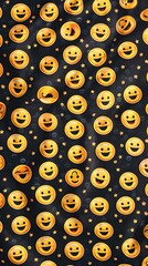 Wall Mural - seamless background pattern with emojis