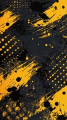 Wall Mural - Abstract black and yellow sports pattern