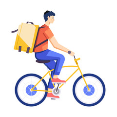 Sticker - A flat character illustration of delivery boy 

