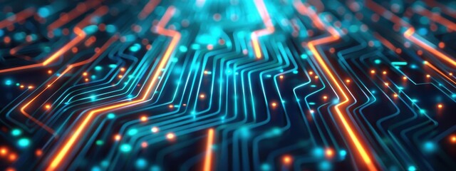 Poster - Metallic signal, holographic programmable systems, dark background, modern tech