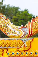 Sticker - Traditional Thai style golden stucco in Thai temple