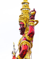 Sticker - Traditional Thai style golden stucco in Thai temple