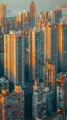 Poster - Aerial Cityscape Showcasing Towering Skyscrapers and Dense Urban Development